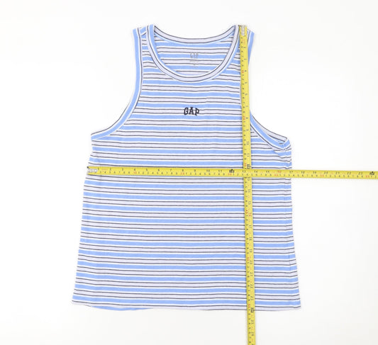 GAP Womens Blue Striped Cotton Jersey Tank Top XL