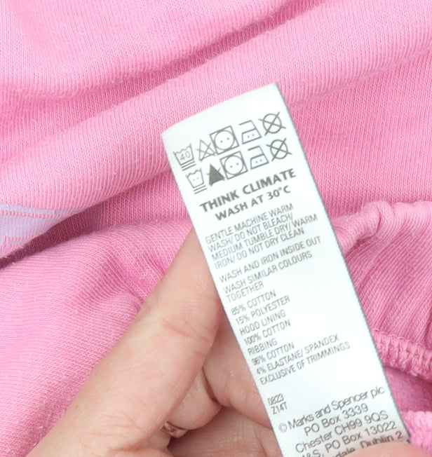 Additional view of Marks & Spencer girls’ pink barbie hoodie 7-8 years pullover fleece