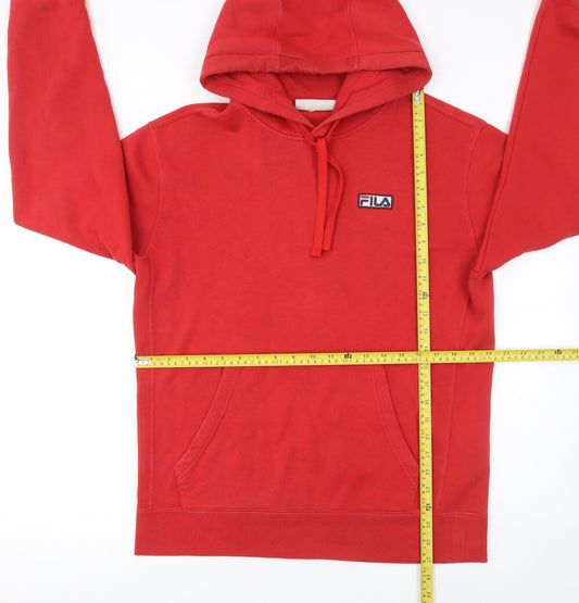 Mens UK M Regular FILA Red Pullover Hoodie
