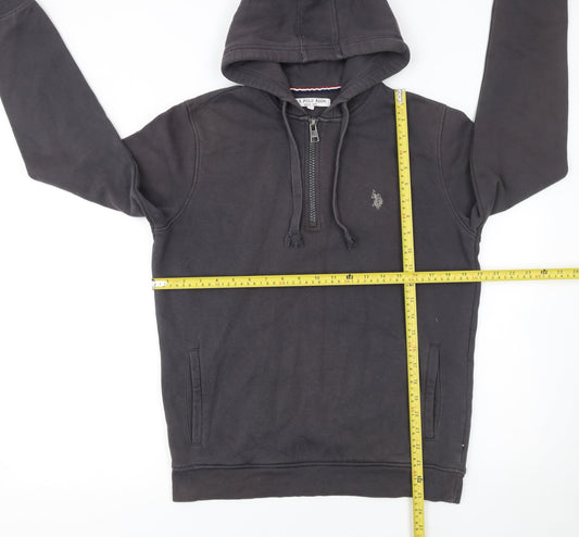 Mens UK S Regular U.S. Polo Assn. Black 1/2 Zip Hoodie