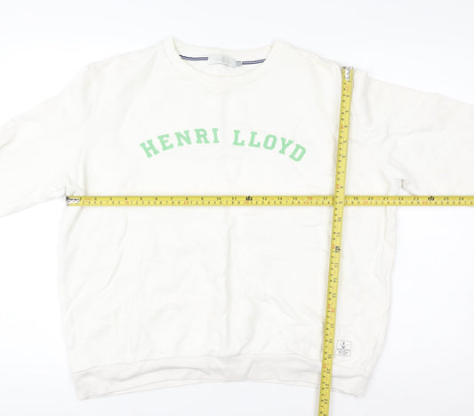 Henri Lloyd Women's White Cotton Crew Neck Sweatshirt M