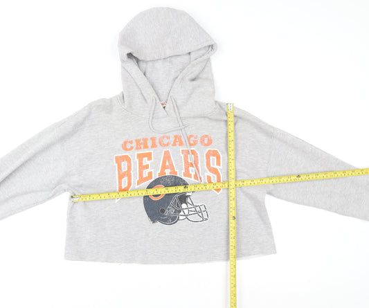 Womens UK M Relaxed NFL Grey Pullover Hoodie