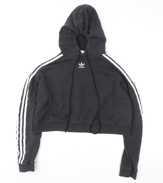 Womens UK 8 Regular adidas Black Pullover Hoodie