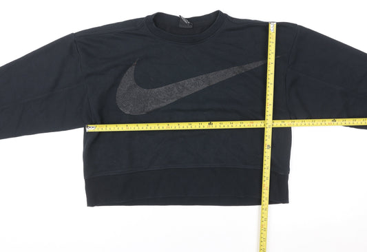 Womens UK XS Regular Nike Black Pullover Sweatshirt
