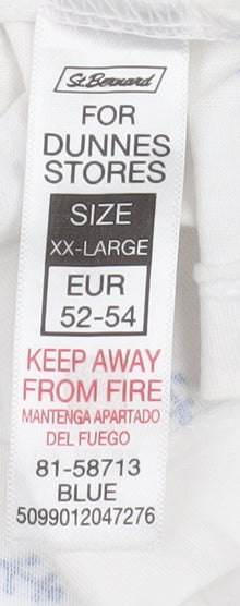 Dunnes Stores Women White Nautical Print Cotton T-Shirt 2XL