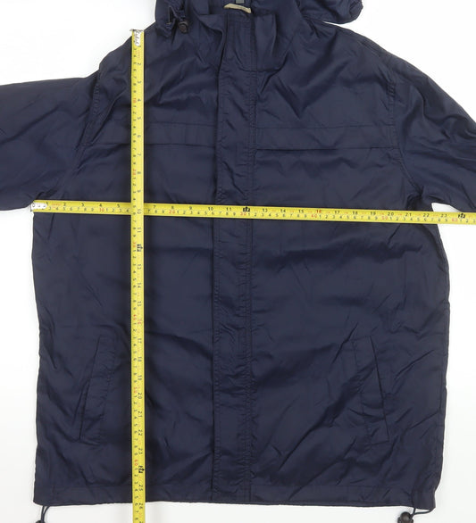 Project Basic Men's Blue Hooded Windbreaker Jacket Size M