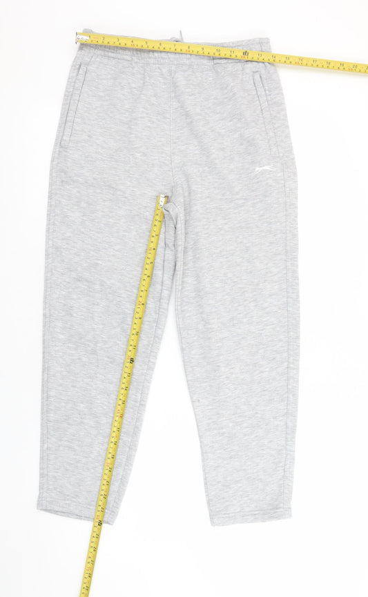 Slazenger Boys Grey Jogger Trousers 11-12 Years Elastic Waist Pockets