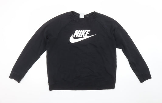 Womens UK L Regular Nike Black Pullover Sweatshirt