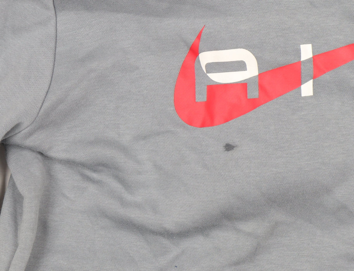 Additional view of Nike boys’ grey air logo pullover hoodie xl 158-170cm long sleeve fleece