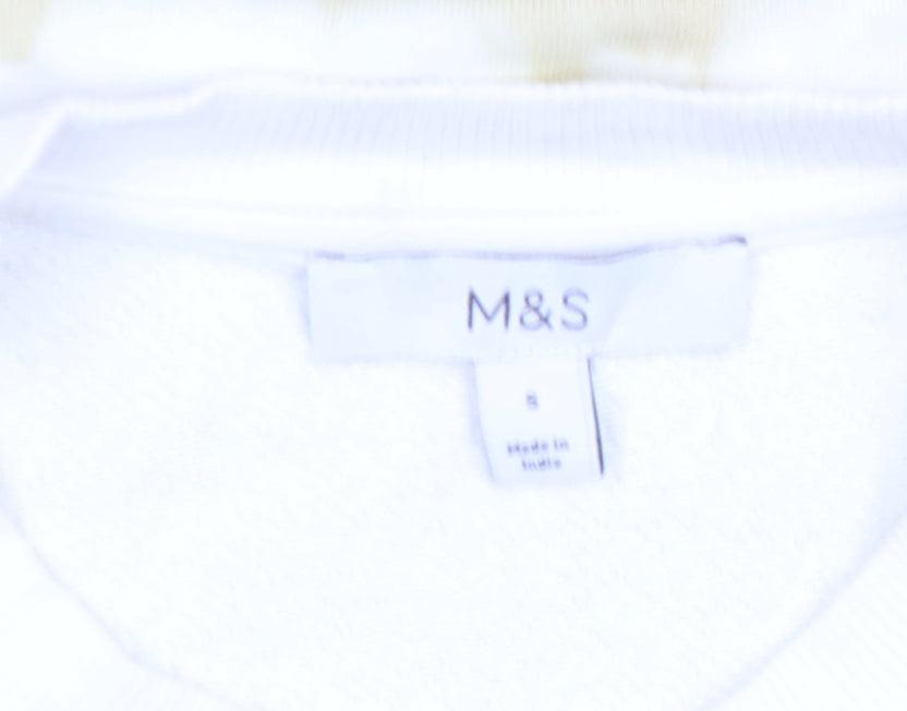 Marks and Spencer Men's Beige Tie Dye Sweatshirt Size S