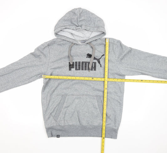 Mens UK S Regular PUMA Grey Pullover Hoodie