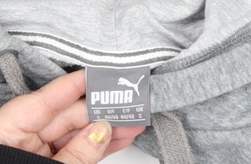 Mens UK S Regular PUMA Grey Pullover Hoodie