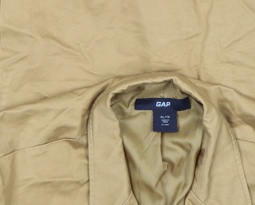 GAP Women’s Beige Cotton Blazer XL Regular Mid Length Jacket
