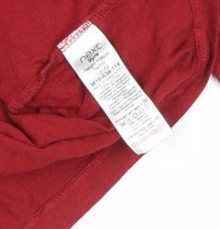 Brand and care label for Next girls’ red sequin reindeer christmas long sleeve t-shirt 11-12 years