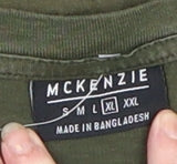 Mens UK Size XL McKenzie Green Cotton T-Shirt