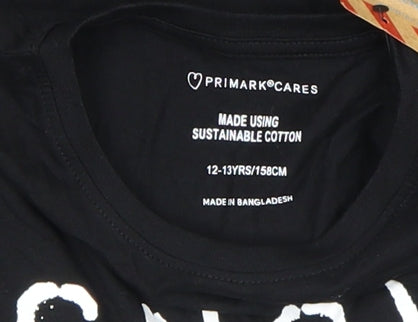 Additional view of Primark girls’ black christmas santa long sleeve t-shirt 12-13 years