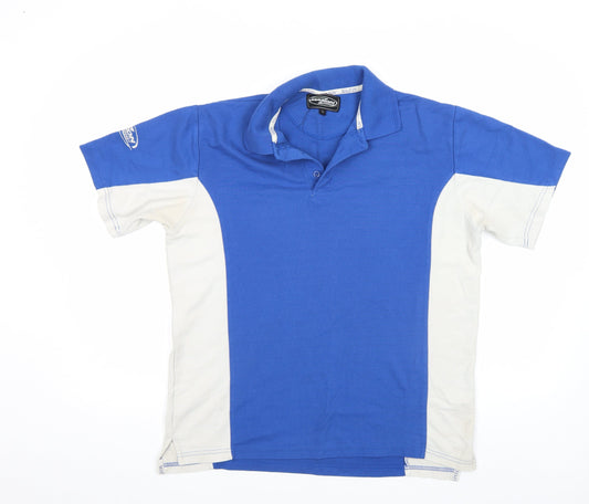 Mazon Men's Blue Colourblock Hockey Polo Shirt Size L