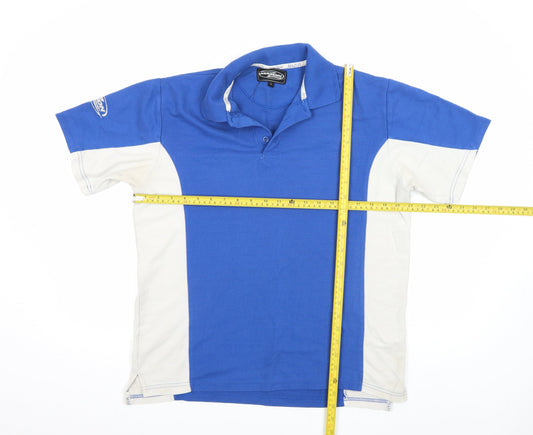 Mazon Men's Blue Colourblock Hockey Polo Shirt Size L