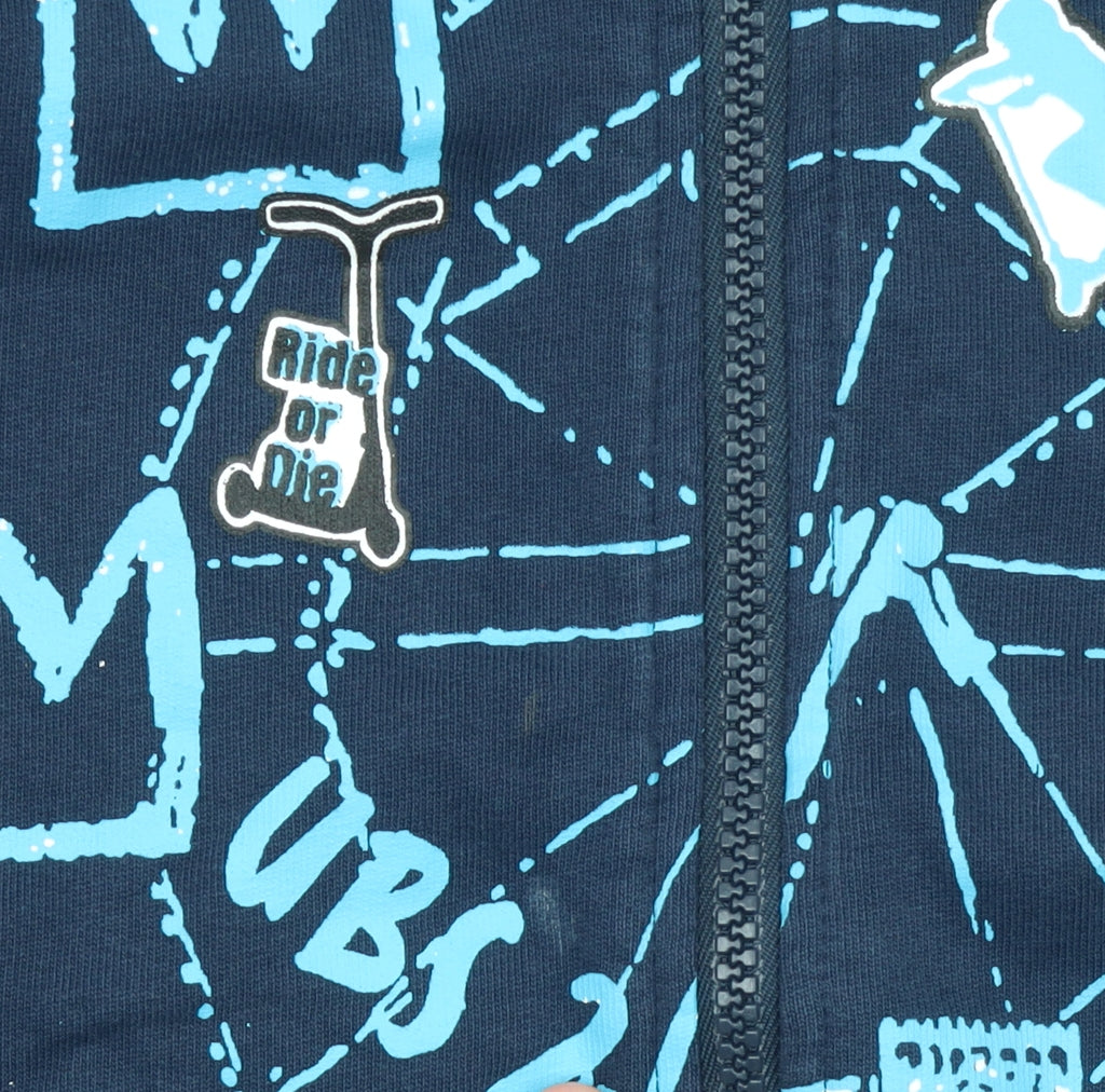Additional view of UBS2 boys’ blue full zip graphic hoodie 14 years 164cm cotton casual