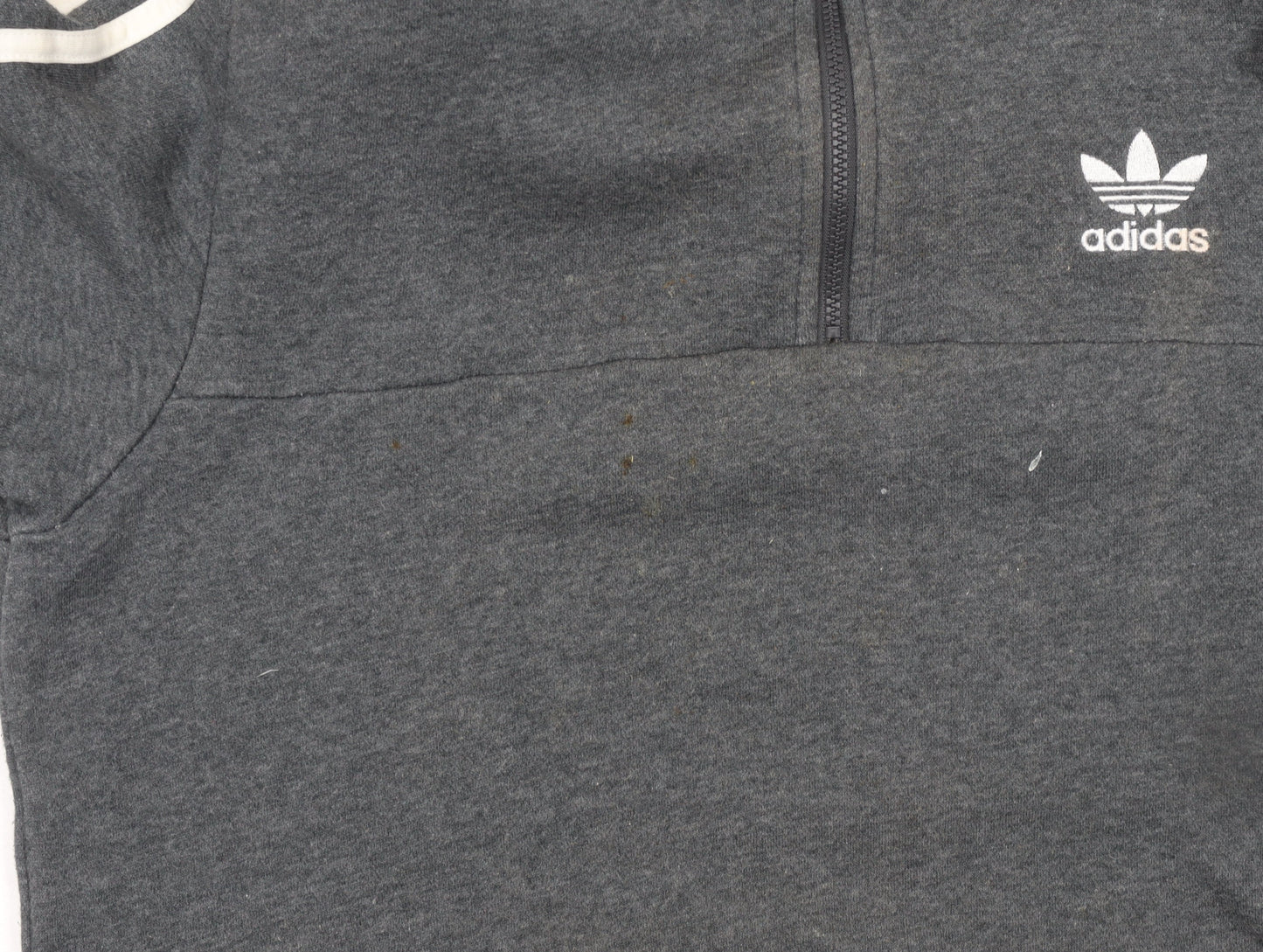 Mens UK S Regular adidas Grey 1/2 Zip Hoodie
