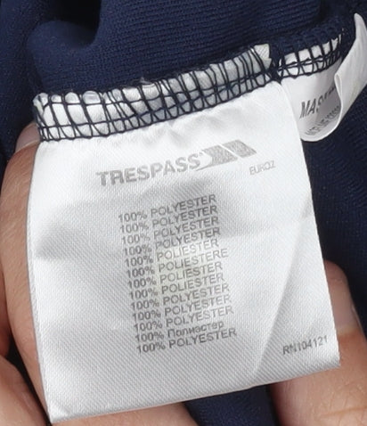 Additional view of Trespass boys’ navy blue fleece pullover sweatshirt 7-8 years half zip warm
