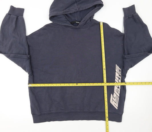 ROTATE Unisex Blue Pullover Hoodie S Relaxed Fit Cotton