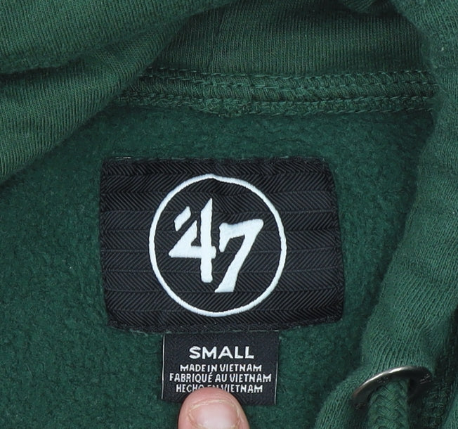 47 Brand Men's Green Small Pullover Hoodie with Logo Graphic Print