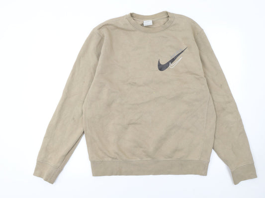 Womens UK S Regular Nike Beige Pullover Sweatshirt