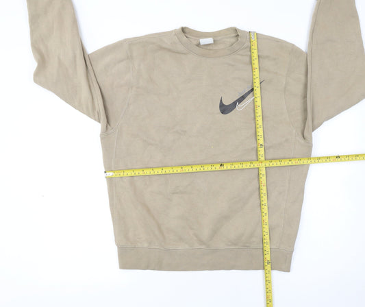 Womens UK S Regular Nike Beige Pullover Sweatshirt