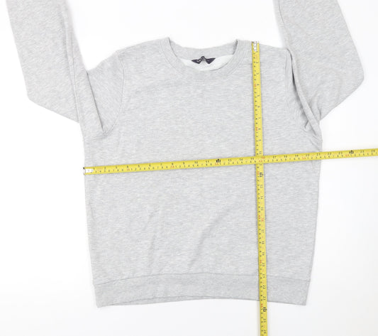 Marks and Spencer Women Grey Marl Size 14 Cotton Blend Sweatshirt