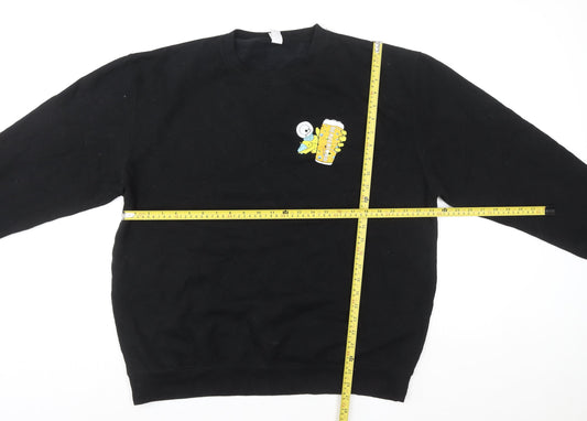 Just Hoods Men’s Black 2XL Pullover Sweatshirt Beer Graphic