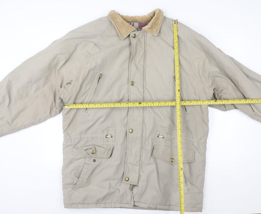 Weather Watcher Men's Beige L Parka Jacket Cord Collar Outdoor