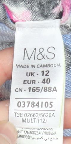 Marks and Spencer Women Multicoloured Size 12 Animal Print Knit Jacket