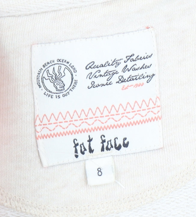 Womens UK 8 Regular Fat Face Beige Pullover Sweatshirt
