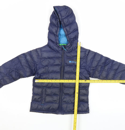 Mountain Warehouse Boys Blue Hooded Puffer Jacket 3-4 Years Lightweight Down Coat
