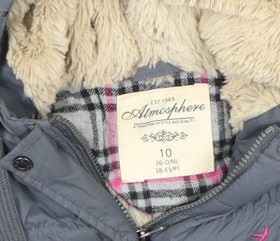 Additional view of Atmosphere Women's Grey Hooded Puffer Waistcoat, size 10