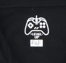 Additional view of F&F boys’ black full zip hoodie 12-13 years gamer print cotton blend