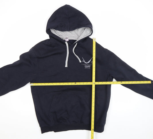Roly Men’s Blue Pullover Hoodie M Regular Fit Graphic Print