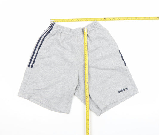 Adidas Men's Grey Sweat Shorts M Elastic Waist Casual Sportswear
