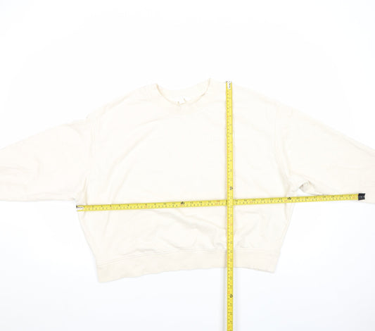 Acne Studios Women Beige Cotton Crew Neck Pullover Sweatshirt M