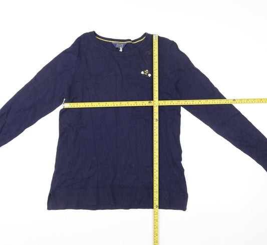 Womens UK 10 Regular Joules Blue Pullover Sweatshirt