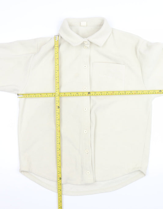 Urban Outfitters Mens Ivory Fleece Button Jacket Size M