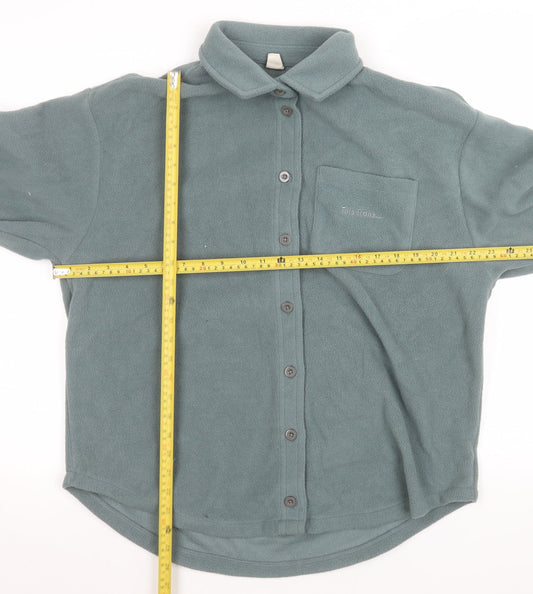 Urban Outfitters Men's Green Fleece Button Jacket Size M Regular Fit