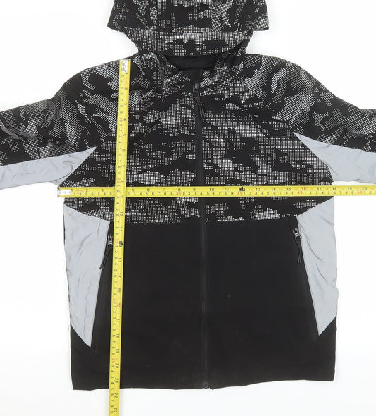 George Boys Black Camouflage Hooded Windbreaker Jacket 10-11 Years