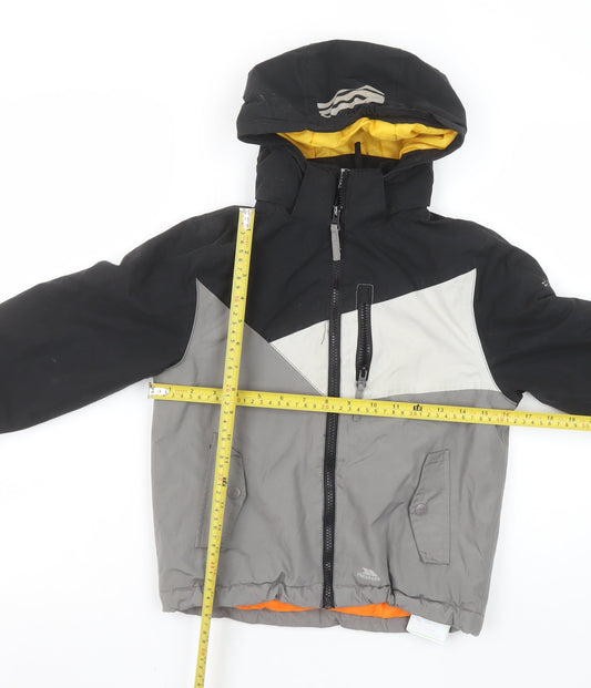 Trespass Boys Grey Waterproof Hooded Puffer Jacket 5-6 Years