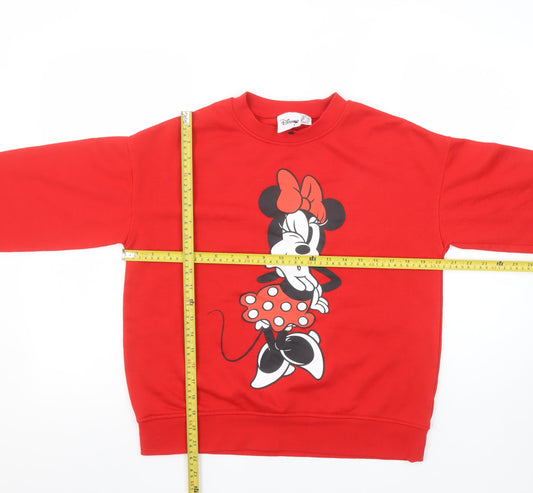 Disney Women’s Red Minnie Mouse Pullover Sweatshirt XS