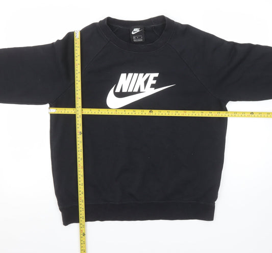 Womens UK M Regular Nike Black Pullover Sweatshirt