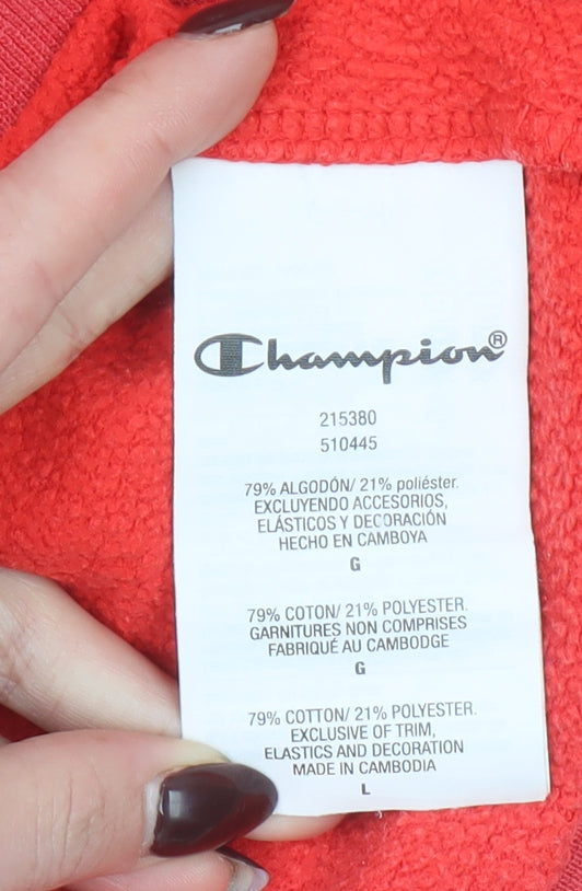 Womens UK L Regular Champion Red Pullover Hoodie