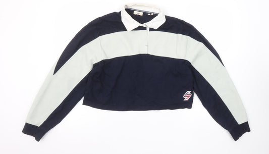 Womens UK 10 Regular Superdry Blue Pullover Sweatshirt