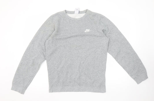 Womens UK XS Regular Nike Grey Pullover Sweatshirt